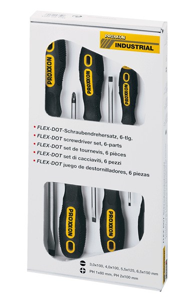 PX22604 GRT. ODVIJAČA PLOSNATI 3; 4; 5,5; 6,5 mm/ KRIŽNI PH1, PH2/ 6 kom.