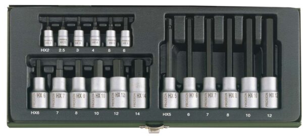 GRT. NASADNIH IMBUS KLJUČEVA 1/4''+1/2'' 2-14 mm (18 kom.)