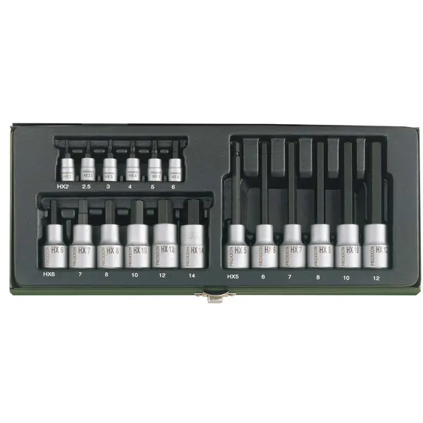 GRT. NASADNIH IMBUS KLJUČEVA 1/4''+1/2'' 2-14 mm (18 kom.)