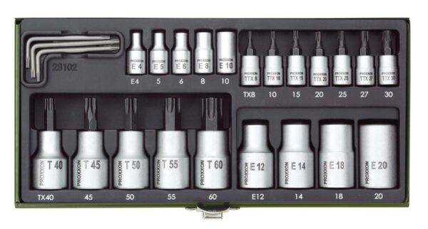 GRT. NASADNIH TX KLJUČEVA 1/4''+1/2'' TX8-TX60 (24 kom.)