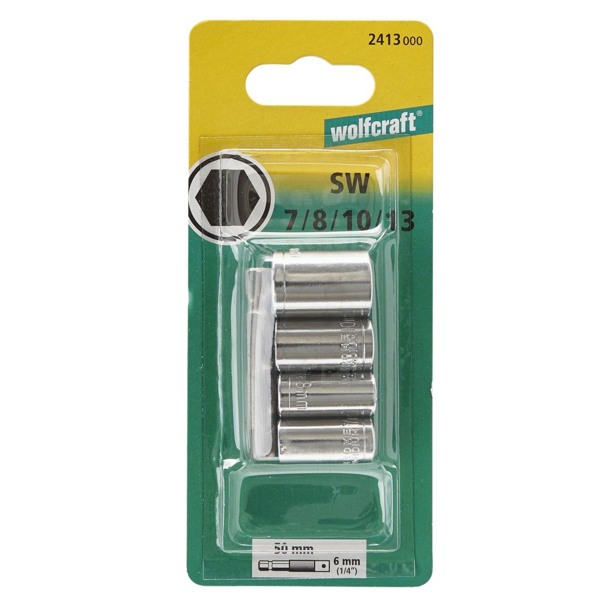 WOLFCRAFT komplet nasadnih ključeva (SW 7/8/10/13), 5-dij.