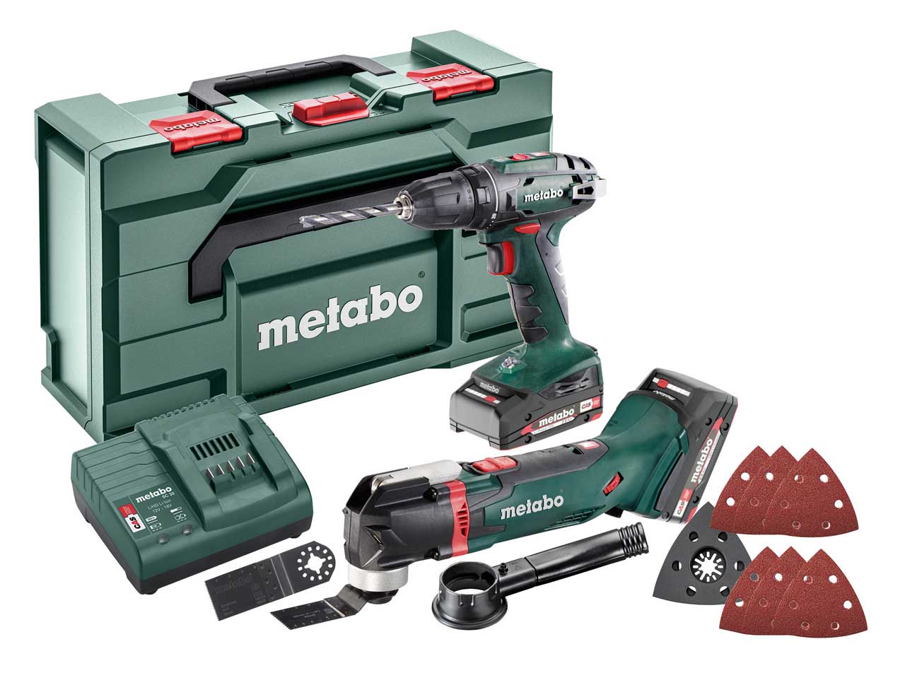 MET6.85081.000 COMBO SET 2.6.1 18V (BS 18 + MT 18 ; 2x2.0 Ah, metaBOX 165 L, Access.MT)