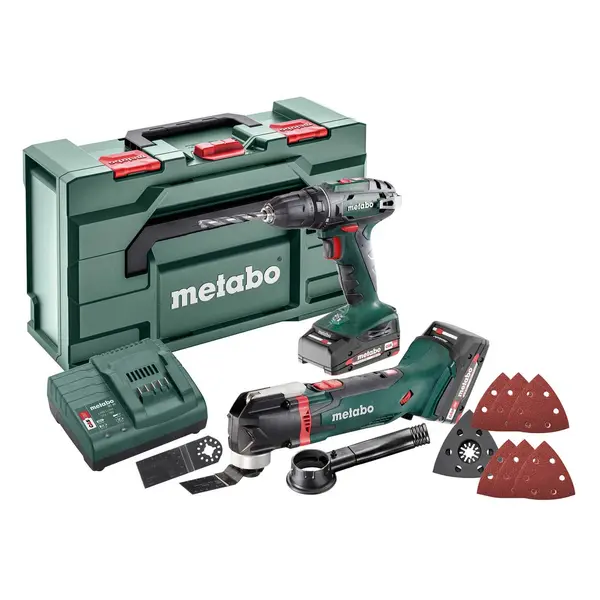 MET6.85081.000 COMBO SET 2.6.1 18V (BS 18 + MT 18 ; 2x2.0 Ah, metaBOX 165 L, Access.MT)