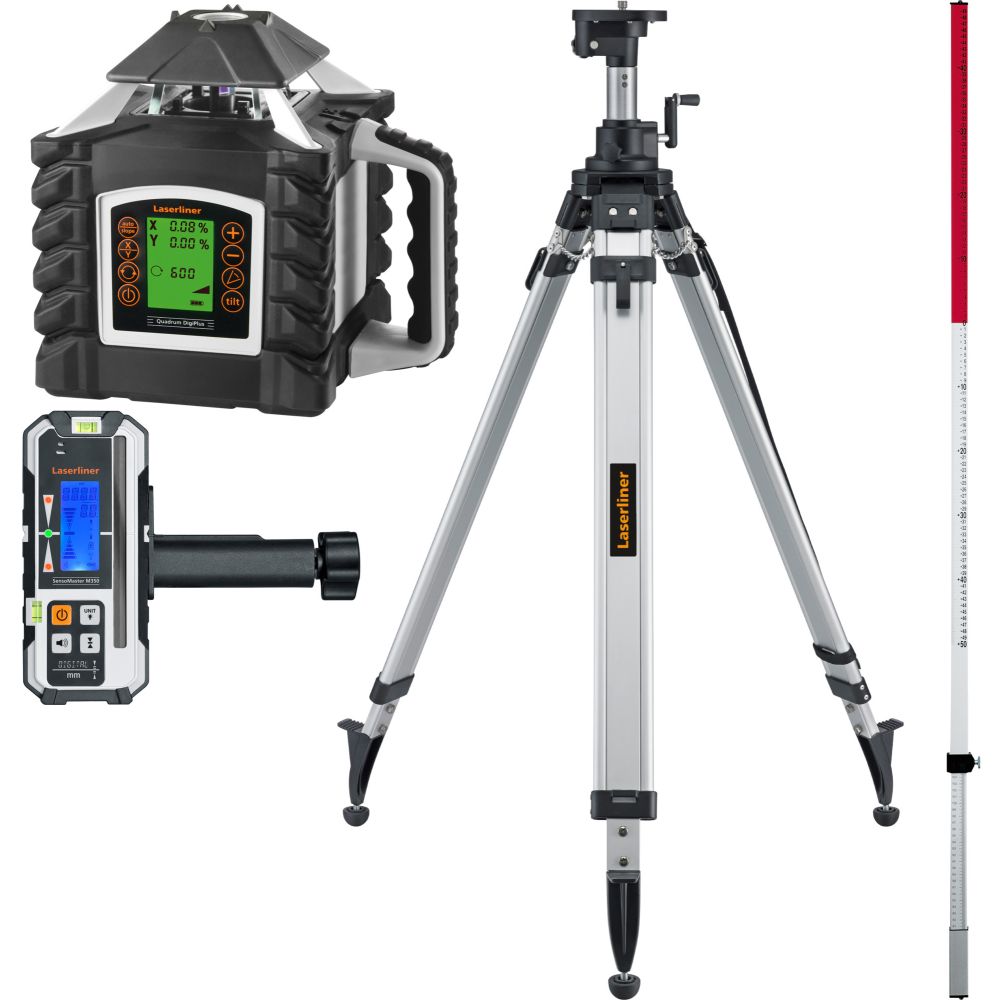 LL-053.350-1 LASER ROTACIJSKI Quadrum DigiPlus M350 S SET 1 FL/  + Stativ P 175 cm+ FL crveni