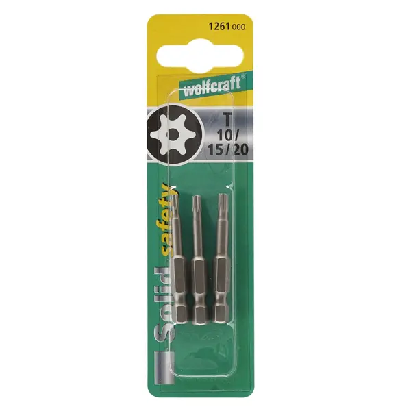 WOLFCRAFT komplet bit nastavaka, TORX® s provrtom, 3-dij.
