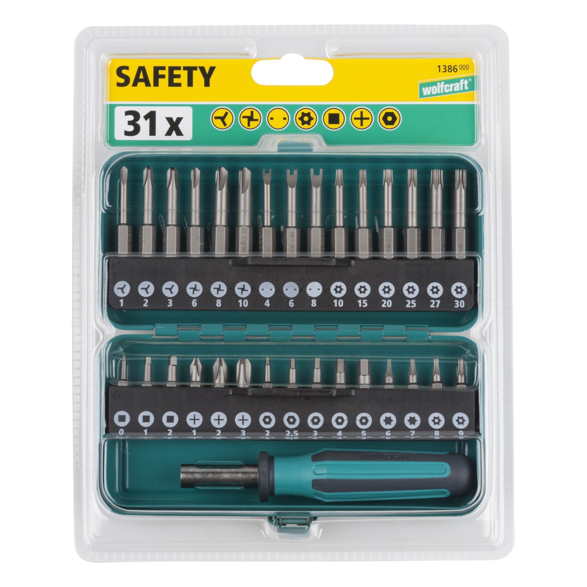 WOLFCRAFT safety kutija s bit nastavcima za sigurnosne vijke, 31-dij.
