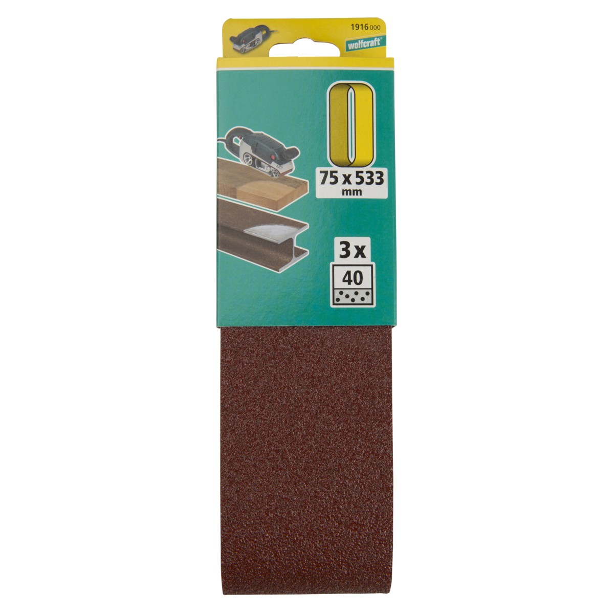 WOLFCRAFT brusne trake od platna 75 x 533 mm