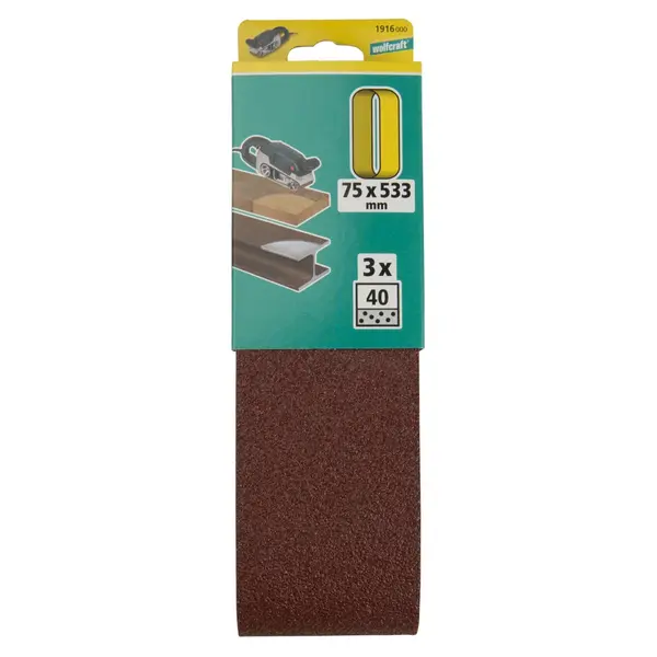 WOLFCRAFT brusne trake od platna 75 x 533 mm
