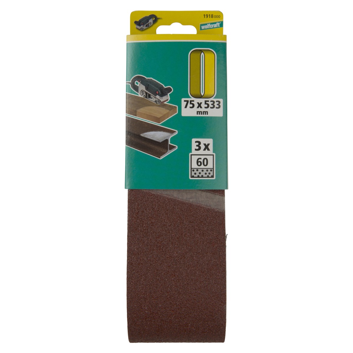 WOLFCRAFT brusne trake od platna 75 x 533 mm