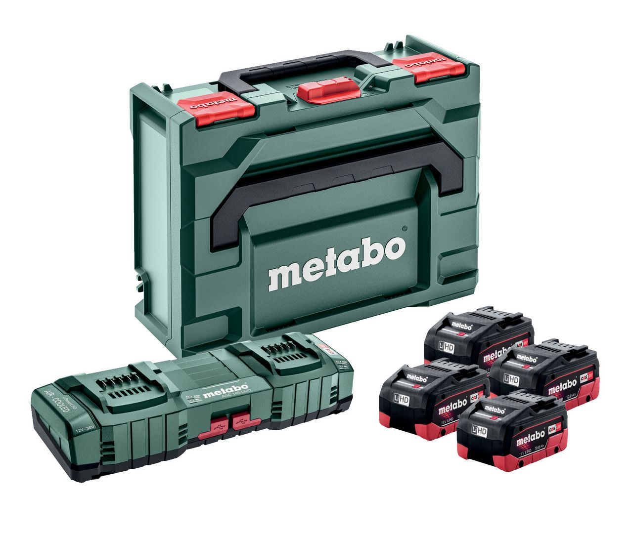MET6.85143.000 BATERIJA 18V BASIC SET  4 X LIHD 10AH + ASC 145 DUO + METABOX