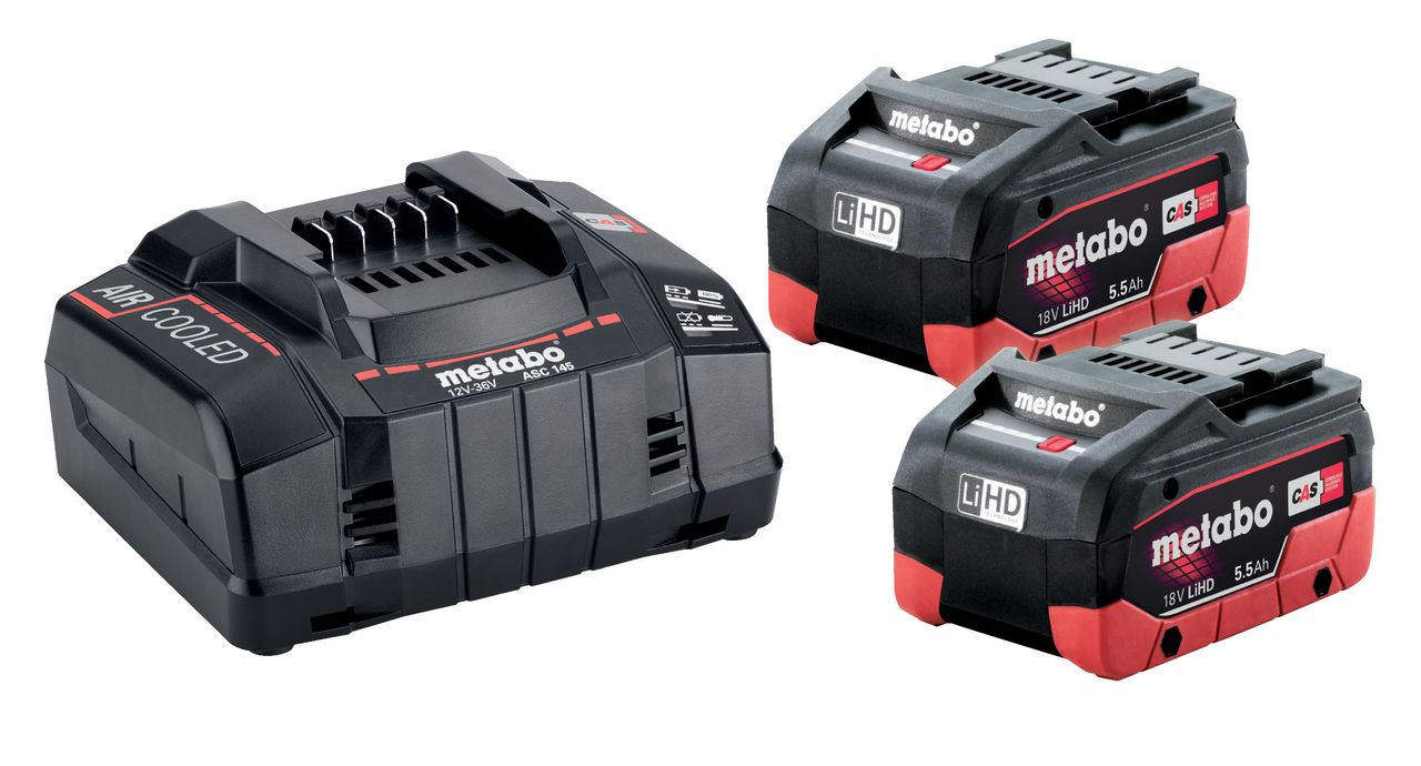 MET6.85190.000 BATERIJA 18V 2 x 5,5 LiHD SE BASIC SET CRNI  PLUS PUNJAČ