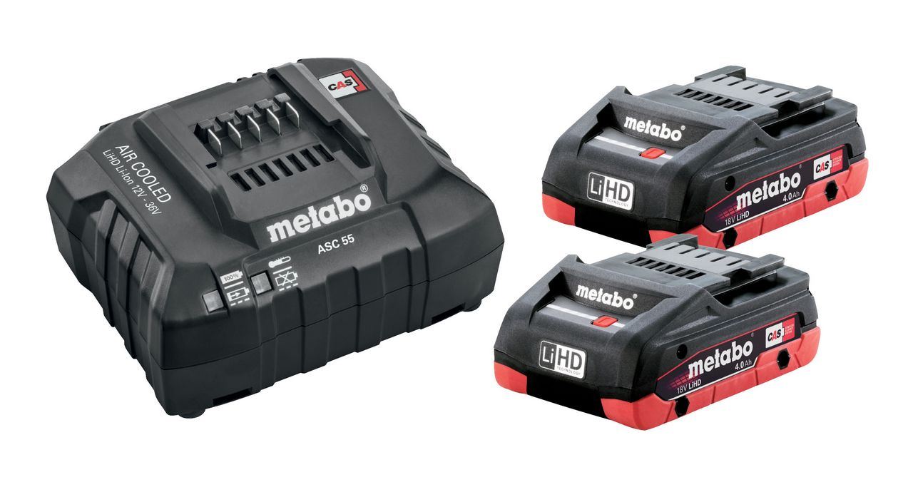 MET6.85191.000 BATERIJA 18V 2 x 4,0 LiHD SE BASIC SET CRNI  PLUS PUNJAČ