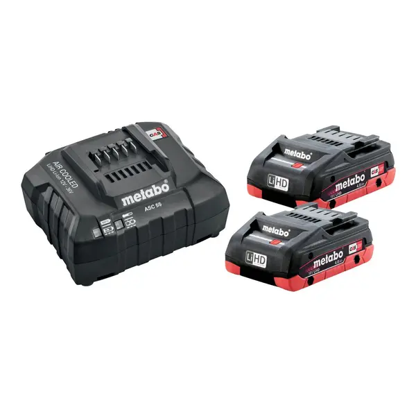 MET6.85191.000 BATERIJA 18V 2 x 4,0 LiHD SE BASIC SET CRNI  PLUS PUNJAČ