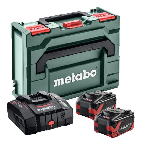 MET6.85305.000 BATERIJA 18V 2 x LiHDX 8.0 Ah + ASC 290 + metaBOX 145