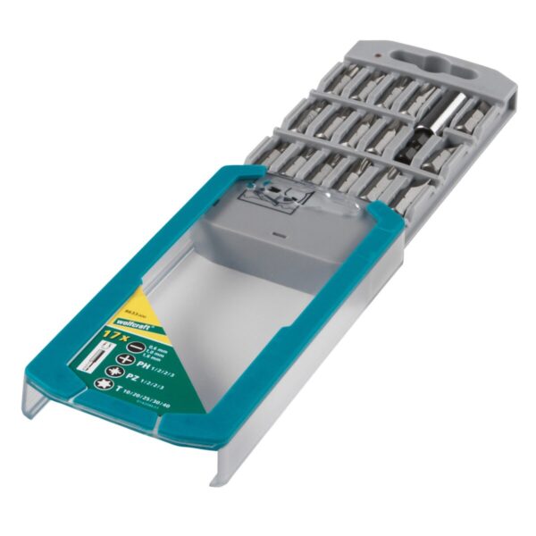 WOLFCRAFT kazeta s bit nastavcima s prorezom / križnim prorezom (PH/PZ) / TORX® (T), 17-dij.
