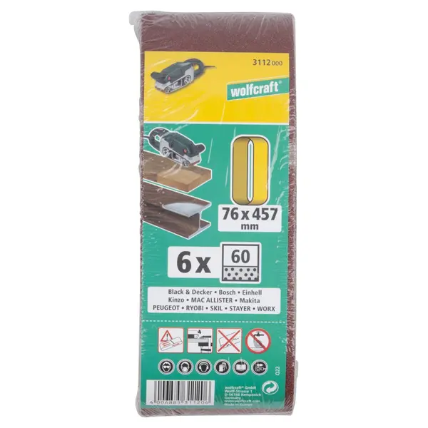 WOLFCRAFT brusne trake od platna 76 x 457 mm