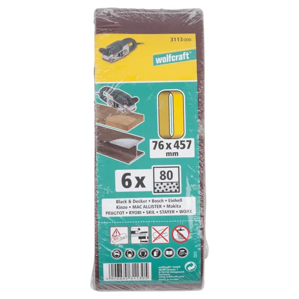 WOLFCRAFT brusne trake od platna 76 x 457 mm